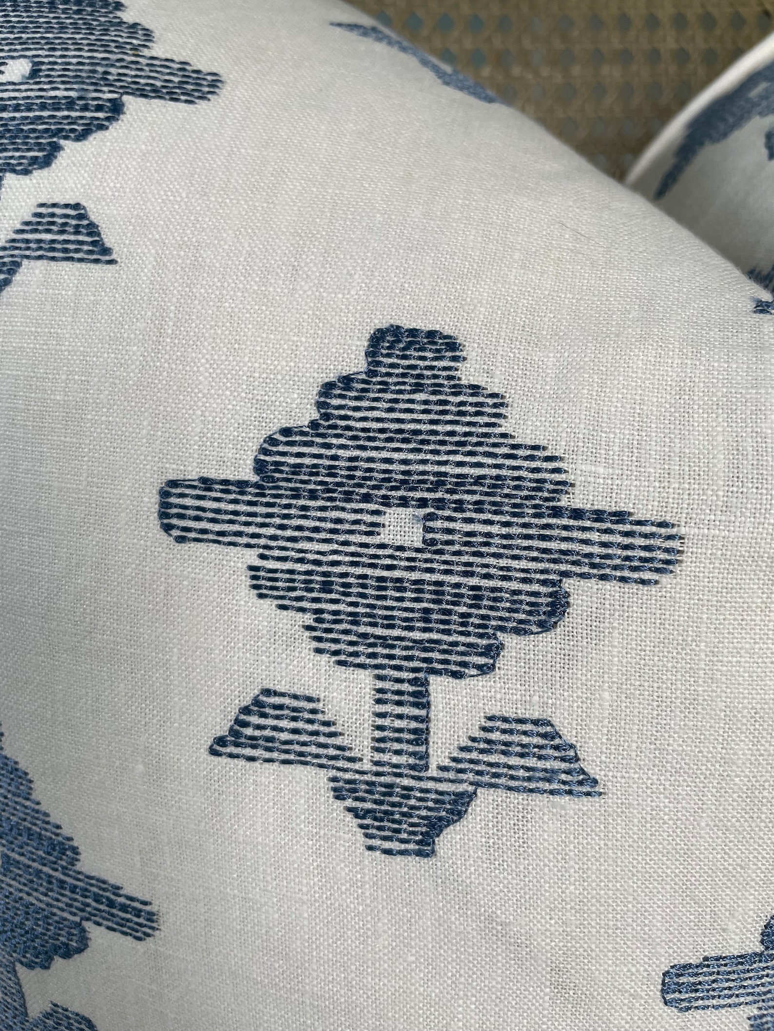 Schumacher "rubia" Embroidery in Blue One or Both Sides High End Pillow ...
