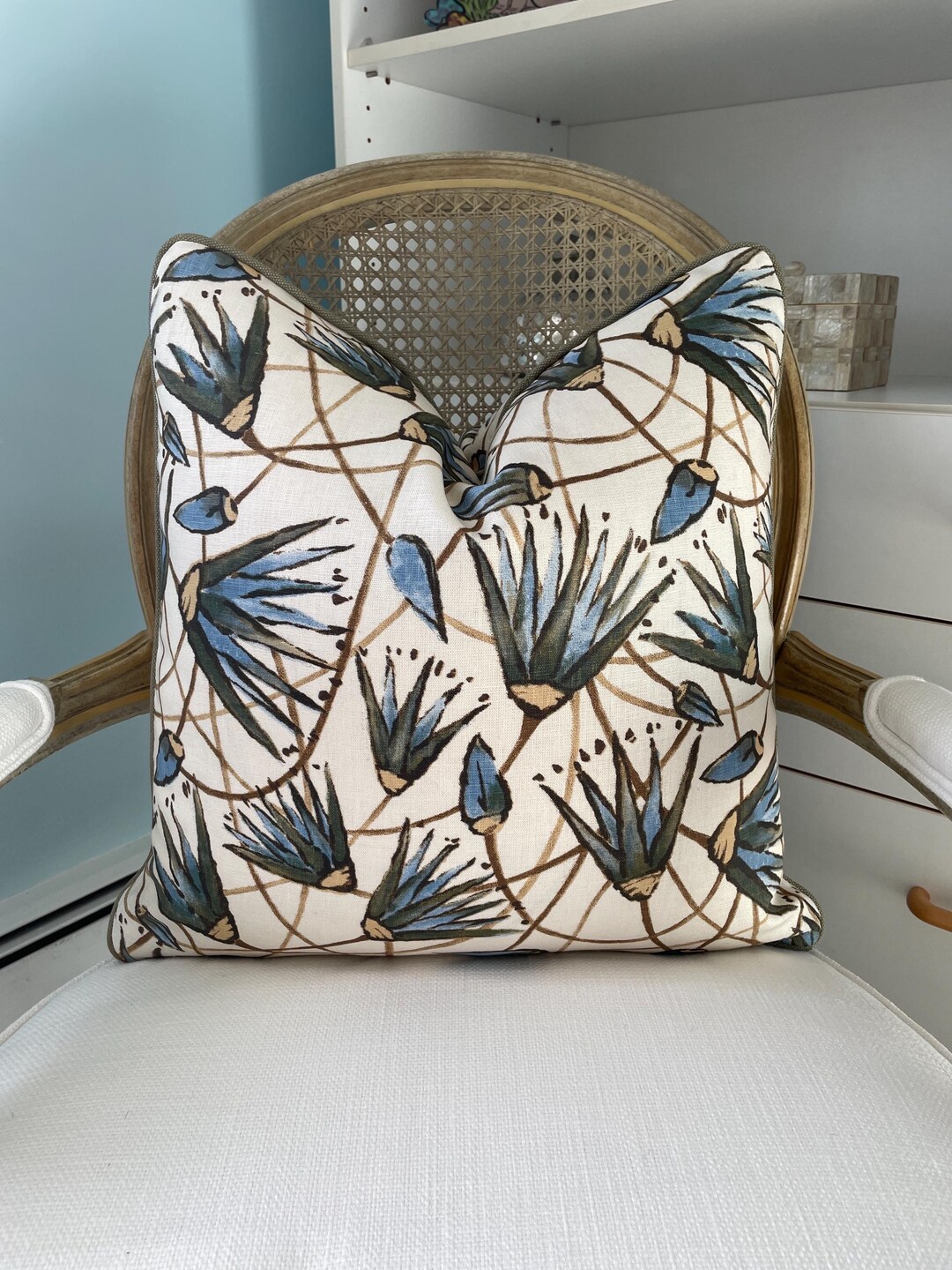 Katie Leede Menna in Pharaohs Pond Double Sided High End Pillow Cover. Abstract Floral Designer