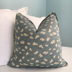 Lee Jofa Groundworks "Feline" in color lake/slate one or both sides high end pillow cover. Decorative pillow cover. Designer pillow cover.