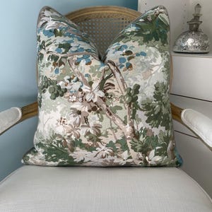 Ready to ship! Cowtan & Tout Rutland and the verdure colorway 22 x 22 one sided high end designer pillow cover. Decorative pillow cover.