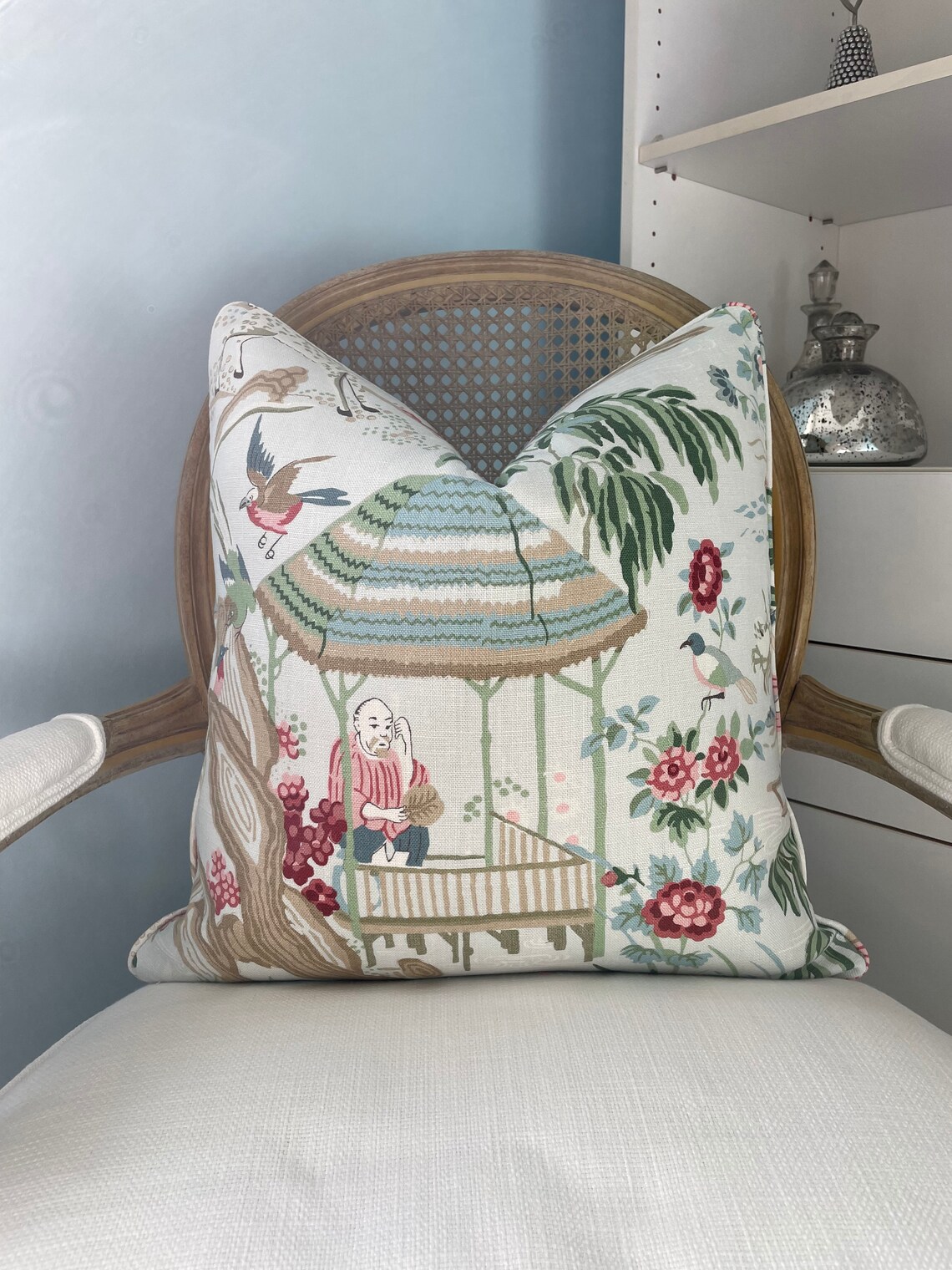 Schumacher "yangtze River" in Aqua Colorway Pillow Cover Available One ...