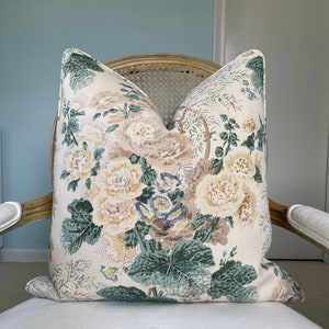 Lee Jofa "Althea" in citron linen one or both sides high end pillow cover.  Decorative pillow cover. Designer pillow cover.