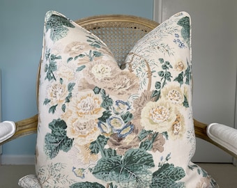 Lee Jofa "Althea" in citron linen one or both sides high end pillow cover.  Decorative pillow cover. Designer pillow cover.