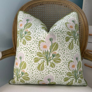 Lulie Wallace "Georgia" one or both sides designer pillow cover. Floral decorative pillow cover. High end pillow cover. Sofa pillow.