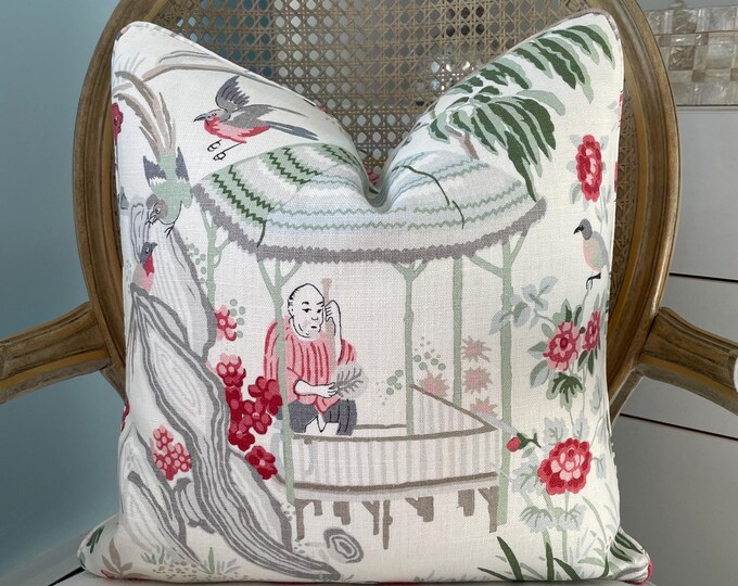 Schumacher Yangtze River in Ivory One or Both Sides High End Pillow ...