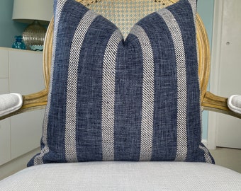 Kravet 20”x 20” both sides decorative striped pillow cover. Designer pillow cover. Sofa pillow cover.