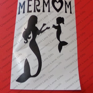MerMom, Mermaid Mom And Daughter  Vinyl Car Decal, Sticker Wonderful decal for a car, laptop, electronics, crafts, etc..