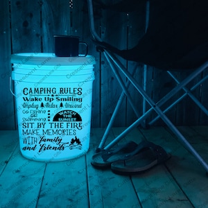 21 Camping Bucket Decal- RV decal, camper door decal, camp decal - light bucket
