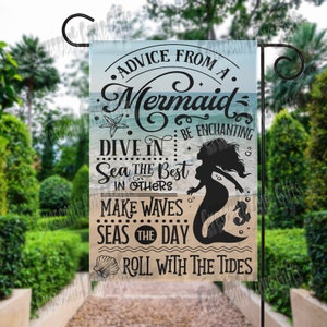 Advice from a mermaid Garden Flag / Outdoor Flag /  / DOUBLE SIDED  Flag /Outdoor Yard Decor
