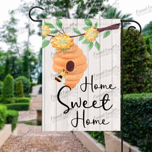 Beehive Sweet Home Garden Flag / Outdoor Flag /  / DOUBLE SIDED  Flag /Outdoor Yard Decor