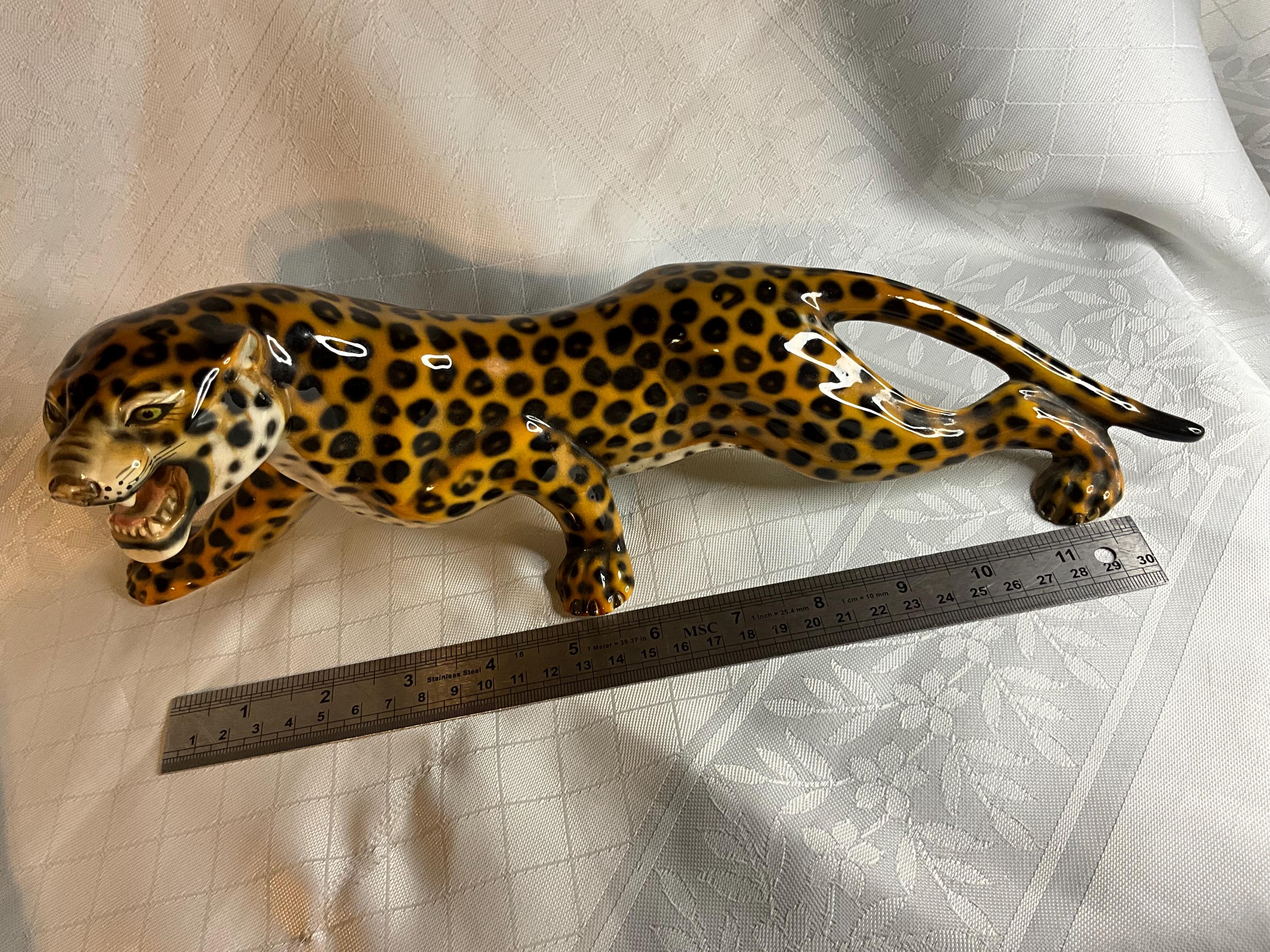 Italian Ceramic Leopard (1970s) Giovanni Ronzan, Lenci School