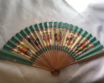 1960s BOAC advertising hand fan all over the world