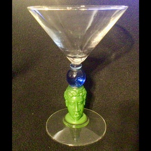 1996 designed for Bombay Sapphire by Richard Jolly glass green and blue cocktail