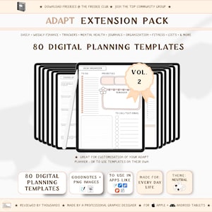 Digital Planner Inserts: ADAPT Extension Pack, 80 Layouts (PDF) VOL. 2