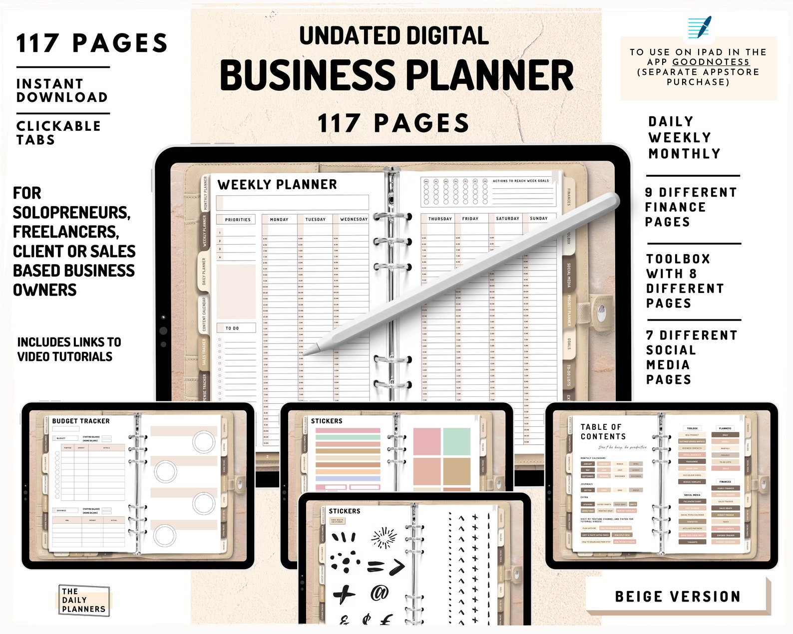 Undated Digital Business Planner