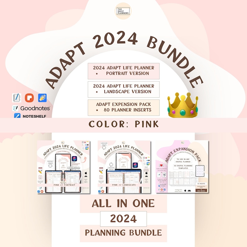 ADAPT 2024 BUNDLE for Digital Planning Digital planners, Widgets and Expansion Pack Use in GoodNotes, Noteshelf or other notetaking apps image 1