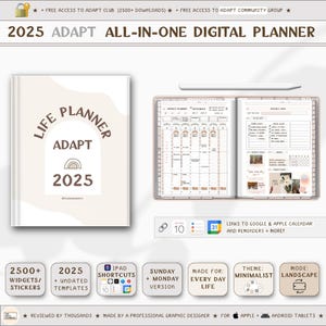 2025 Digital Life Planner: Minimalist Landscape, 2500+ Stickers (GoodNotes, iPad, Android) (PDF)