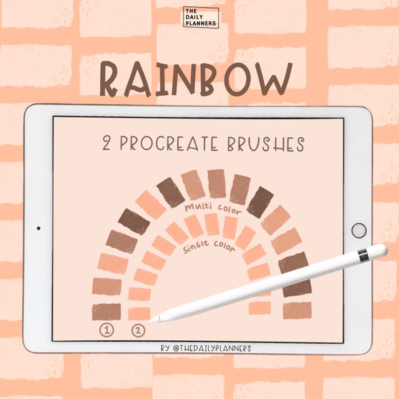 Boho Rainbow Procreate drawing Brush Set - 2 Brushes - Instant Download