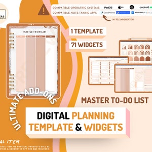 Ultimative ADD-ONS Master To-Do Liste für die digitale Planung | Verwendung in GoodNotes, Notability, Noteshelf, Xodo, Zoomnotes | Digitales Objekt