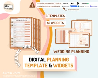 Wedding Planning Ultimate ADD-ONS for Digital Planning | Use in GoodNotes, Notability, Noteshelf, Xodo, Zoomnotes | Digital item