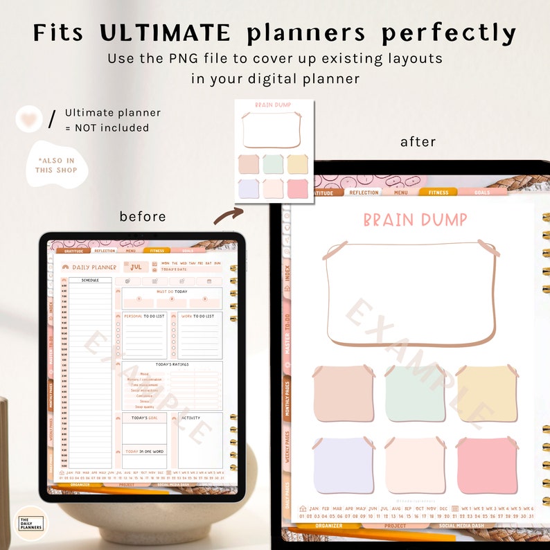 Brain Dump Digital Planning Template (PDF & PNG) - for Goodnotes ...