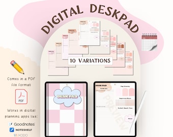 Digital Deskpad | Notepad, iPad Notetaking, Portrait, Digital Notes, Student Template, To Do | Use in GoodNotes, Noteshelf, Xodo and more
