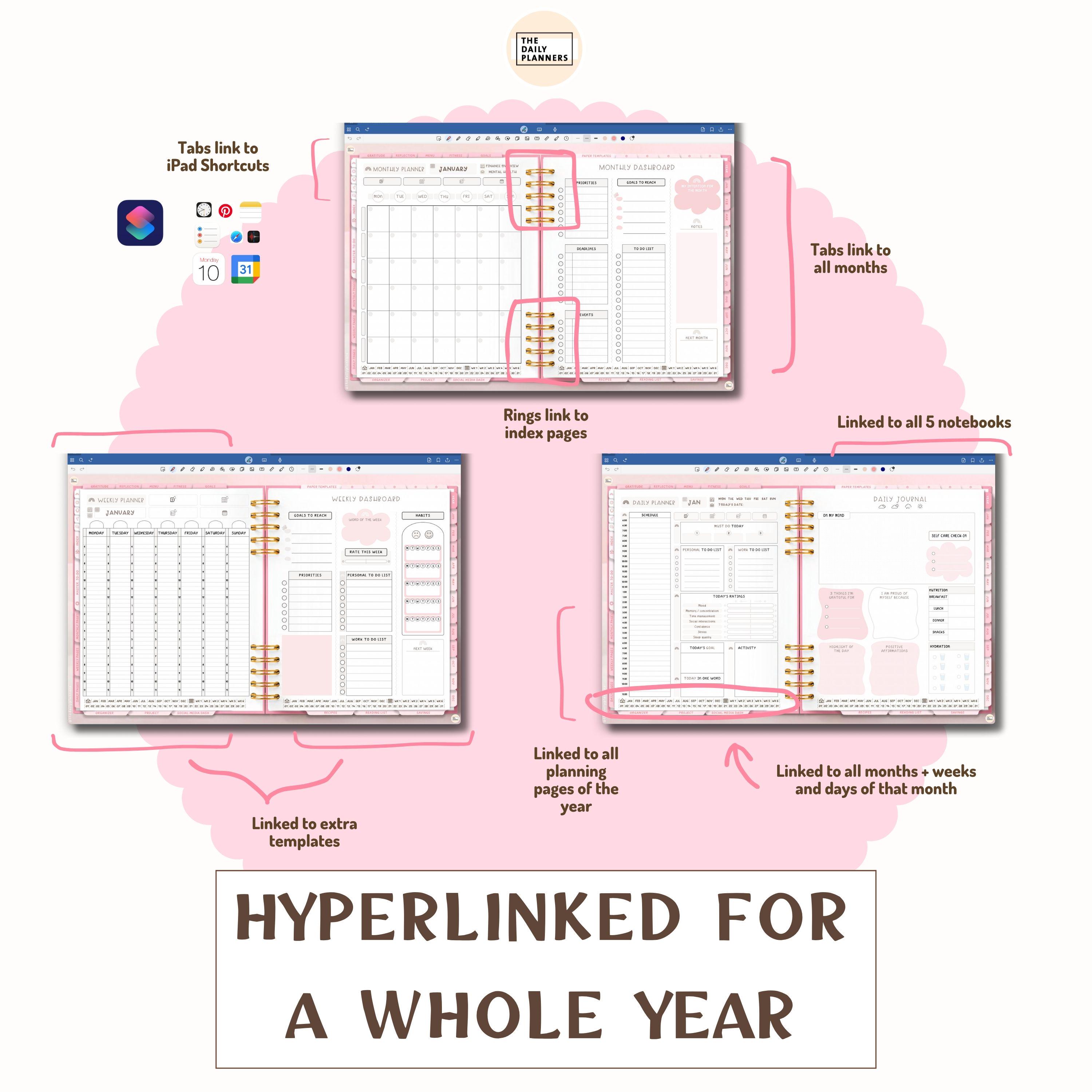 4.0 Ultimate Undated Life Planner Pink | Landscape Digital Planner ...