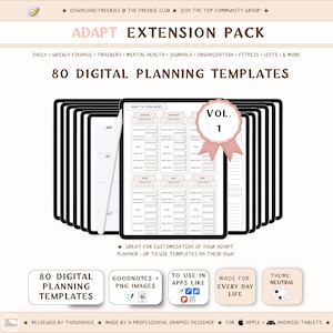 Digital Planner Inserts: 80 Layout Templates for GoodNotes (PNG + GoodNotes file) VOL. 1