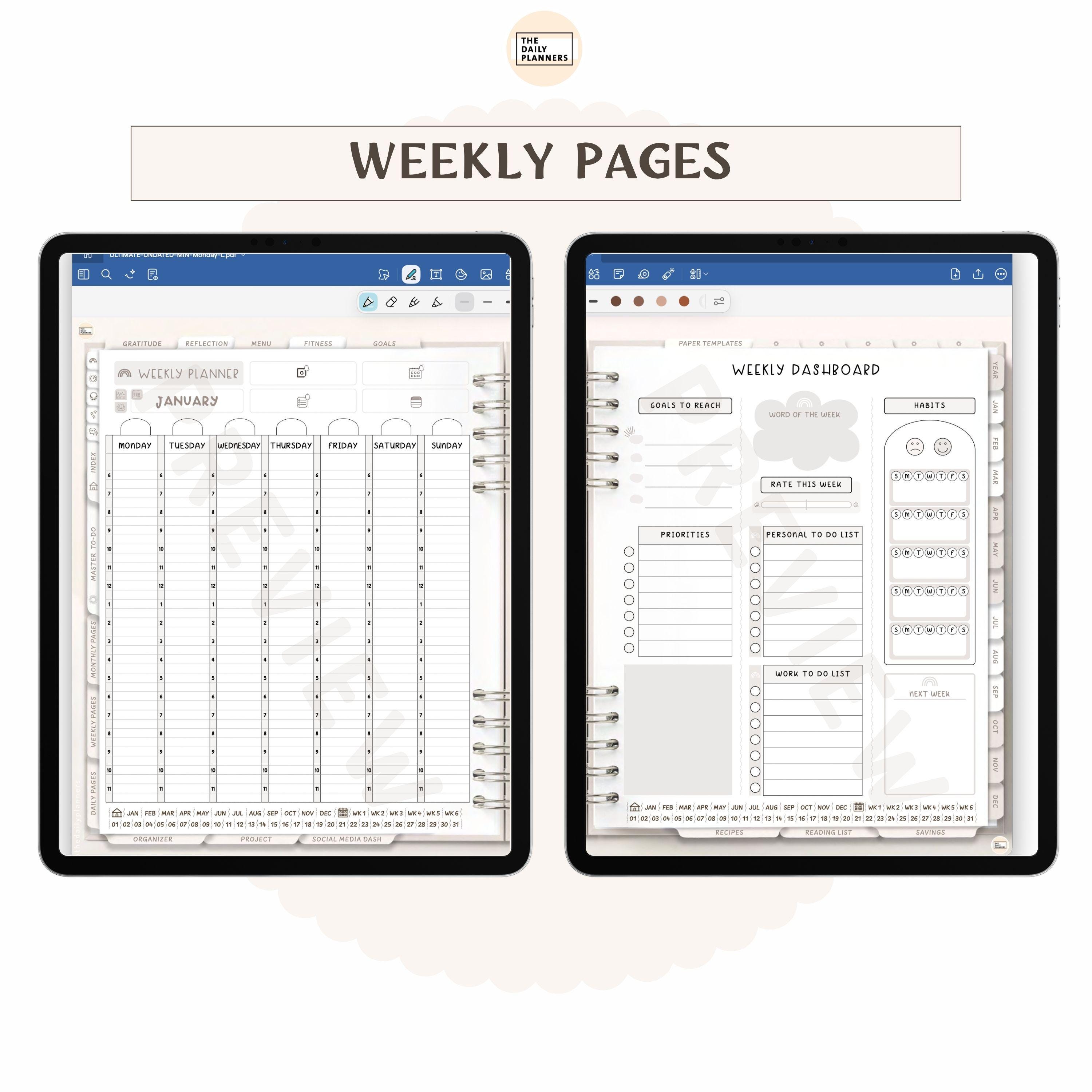 4.0 Ultimate Undated Life Planner Minimalist | Portrait Digital Planner ...