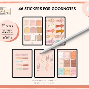 Sticker Book | 46 note Stickers for GoodNotes [Pre-cropped] - Goodnotes Planner stickers - ipad planner sticker book [THE DAILY PLANNERS]