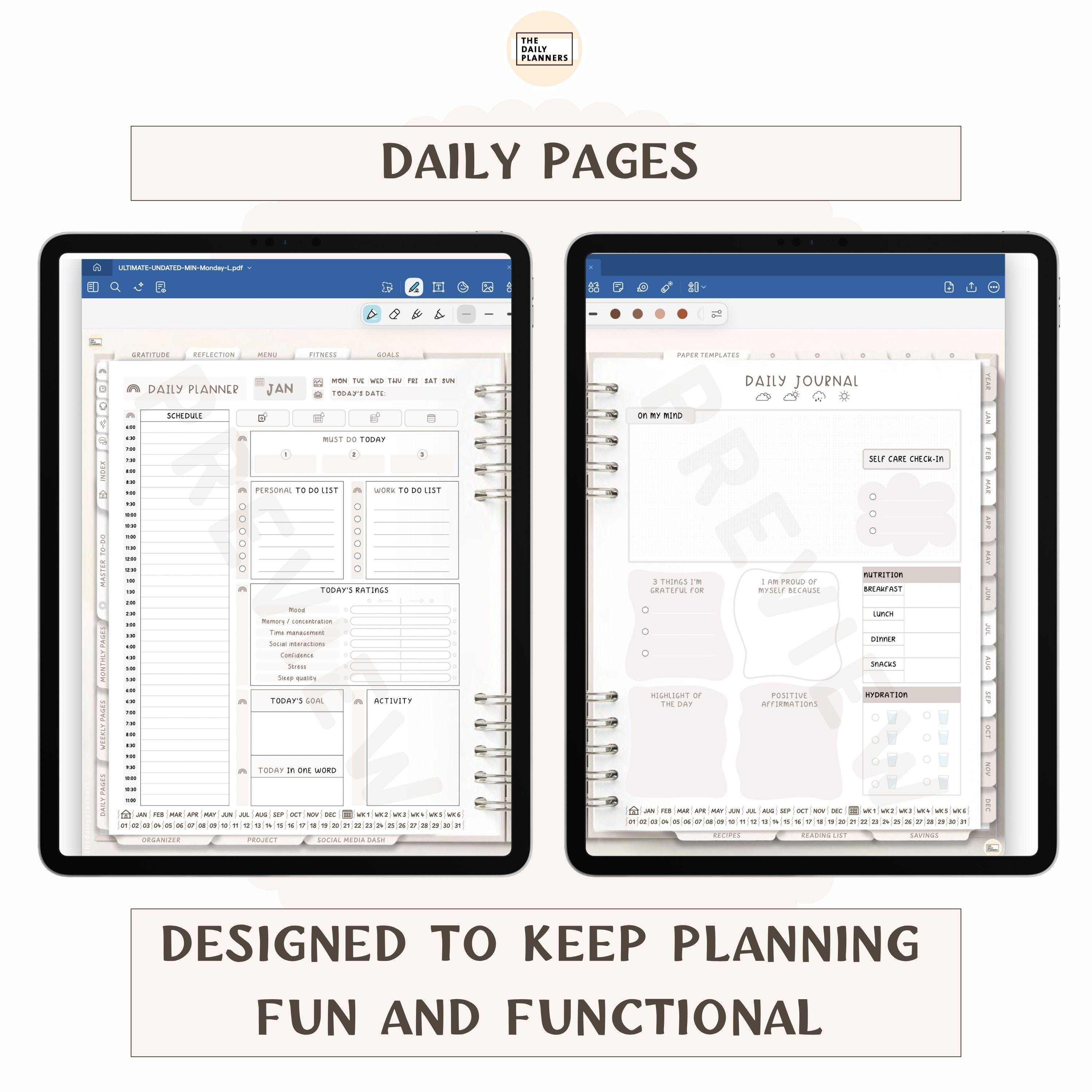 4.0 Ultimate Undated Life Planner Minimalist | Portrait Digital Planner ...