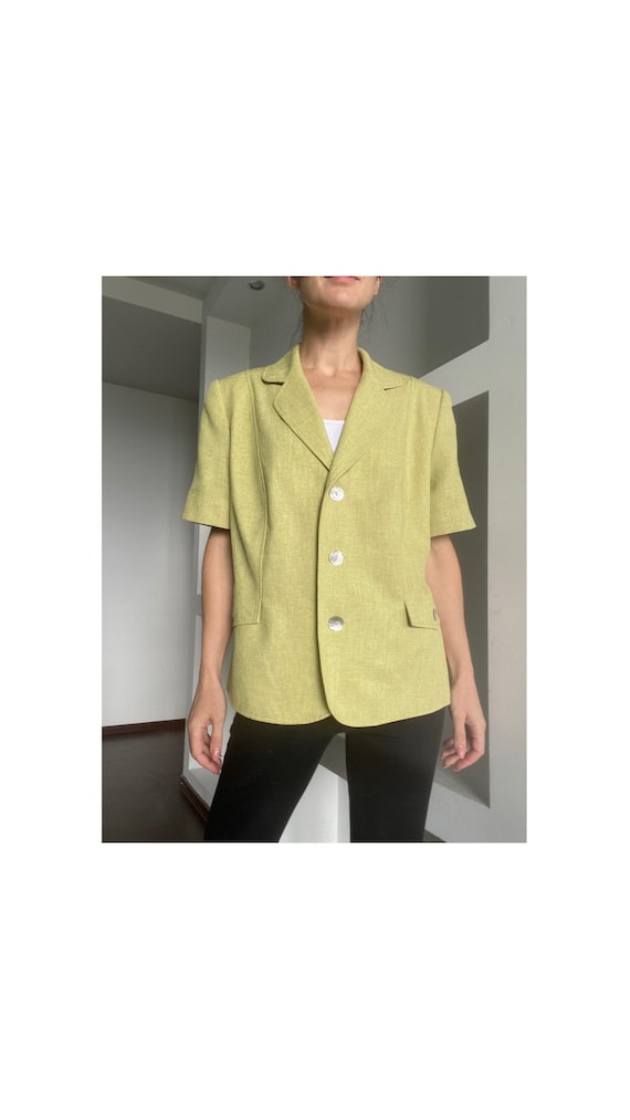 Luxury EASTEX women’s blazer, Vintage chartreuse g