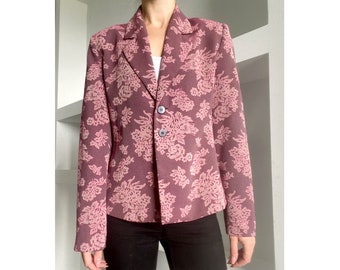 Vintage MAC SCOTT floraler Damenblazer, taillierte florale Jacke für Frauen Größe S