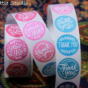 Grazie per il vostro ordine Adesivi-25mm Round-1 roll-500 Adesivi-Sigilli Etichette-Mailing Scrapbooking Craft Gift Journal-Adesivo decorativo
