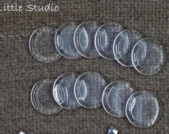 Cabochons ronds transparents-25mm-10 pièces-Cabochons en verre-Perles plates-Fabrication de bijoux-Cabine unie-Cabochon Bijoux Bricolage-Cabochons plats-Pendentif DIY