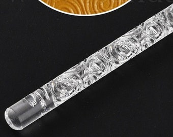 粘土パターンローラー - テクスチャローラー - 粘土ツール - エンボス加工麺棒 - ベーキングデコレーション陶器ポリマー粘土 - アクリルロール - 16 x 1 cm - テクスチャツール