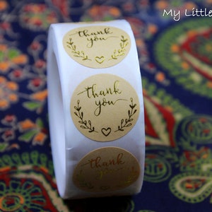 Adesivi di ringraziamento - Rotondi da 25 mm - 1 rotolo - 500 adesivi - Etichette adesive - Adesivi per posta, scrapbooking, artigianato, arte, journaling - Adesivi decorativi