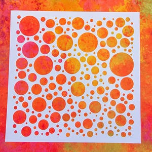 Stencil-130x130x0.1mm-Plastic Drawing Stencil-Circles Bubbles-Spray Painting Decor-Drawing Template-Wall Decorating-Scrapbook Craft Journal