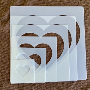 Heart Stencil-8 Sizes Available-Thickness 0.7mm-Plastic Drawing Stencil-Spray Painting Decorating-Wall Decorating-Scrapbooking Craft Journal