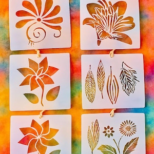 Stencil-130x130x0.2mm-Flower Stencil-Plastic Drawing Stencil-Spray Painting Wall Cake Decorating-Scrapbook Craft Journal