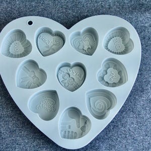 Silicone Moulds-Love Heart Chocolate Valentine Soap Baking Mould-10 cavities-For Soap Candle Making Resin Epoxy-Craft Mould-Food Grade Mould