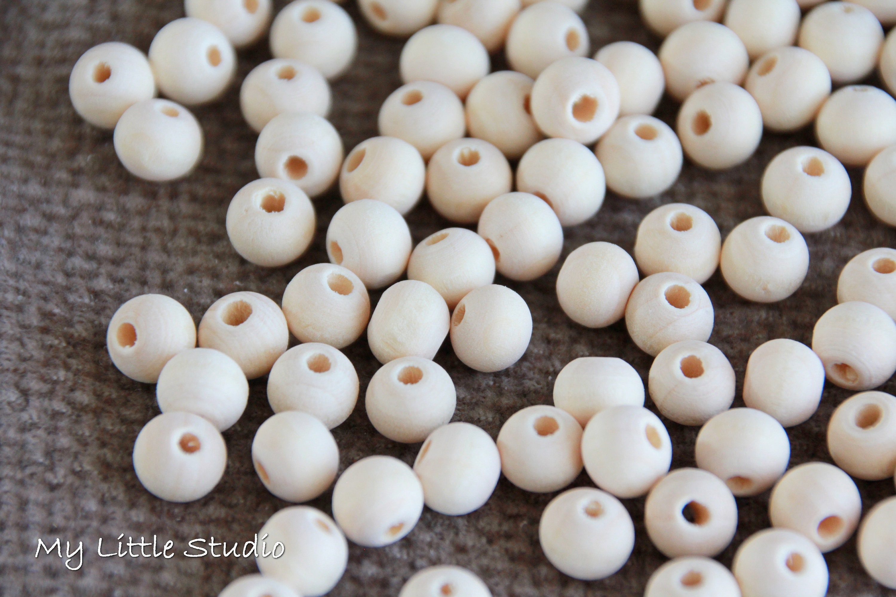 Cuentas de madera cruda-8mm-50 cuentas-Hole 3mm-madera | Etsy