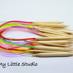 Bamboo Circular Knitting Needles-Pack of 18-Sizes 12mm-10mm-9mm-8mm-6.5mm-800mm Cable-Wooden Needles-Rubber Wire-Long Cable-Knitting Tool