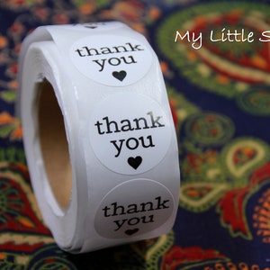 Grazie Adesivi-25mm Round-1 rotolo-500 Adesivi-Sigillatura Etichette-Mailing Scrapbooking Craft Gift Journal-Adesivo decorativo-Confezione regalo