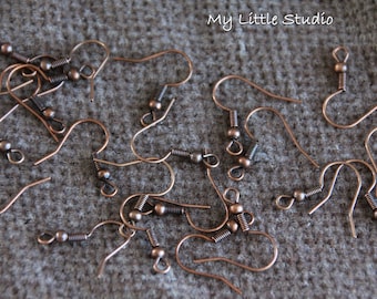 Copper Ear Wires-Iron-Copper Earrings Hooks-18x18mm-Hole 3mm-10pairs-Jewelry Findings-DIY Earring Making-Earring Component-Jewelry Making