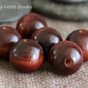 Large Brown Wooden Beads-25mm-5 beads-Hole 5mm-Wood beads-Craft Beads-Quality Wooden Beads-Natural Wood Beads-Large Hole Beads