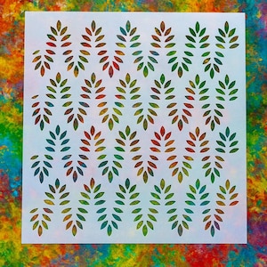 Stencil-130x130x0.1mm-Plastic Drawing Stencil-Geometric Leaf Pattern Flower-Spray Painting Decor-Drawing Template-Scrapbook Craft Journal