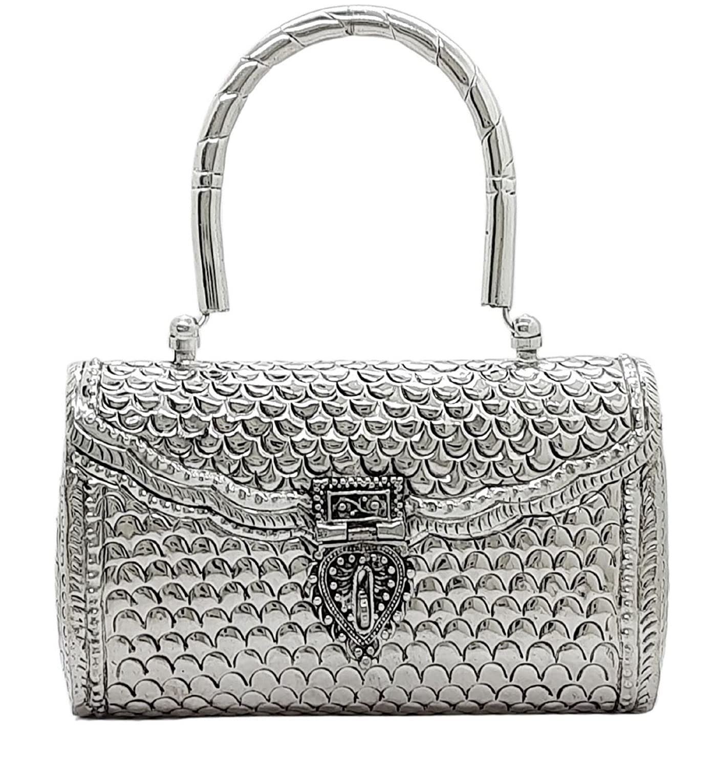 Silver purse with Kundan work Chandi ka purse