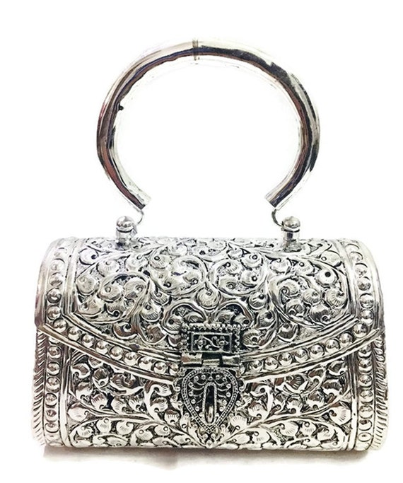 Buy Indian bag Metal Clutch pearl clutch Vintage Handmade metal bags women  clutch Mosaic stone purse Handbag evening purses and clutches Online at  desertcartINDIA
