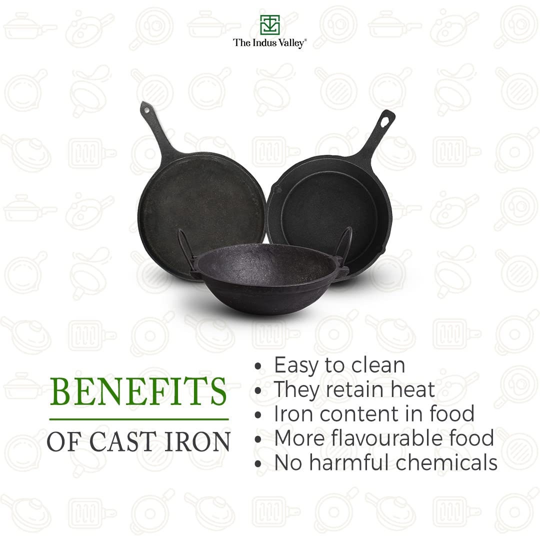 Cast Iron Paniyaram Pan 9pit/ Cast Iron Cooking Pan/ Pre-seasoned Paddu  Tawa/ Mini Paniyaram/ Swadeshi Blessings Premium Ayurveda Range 